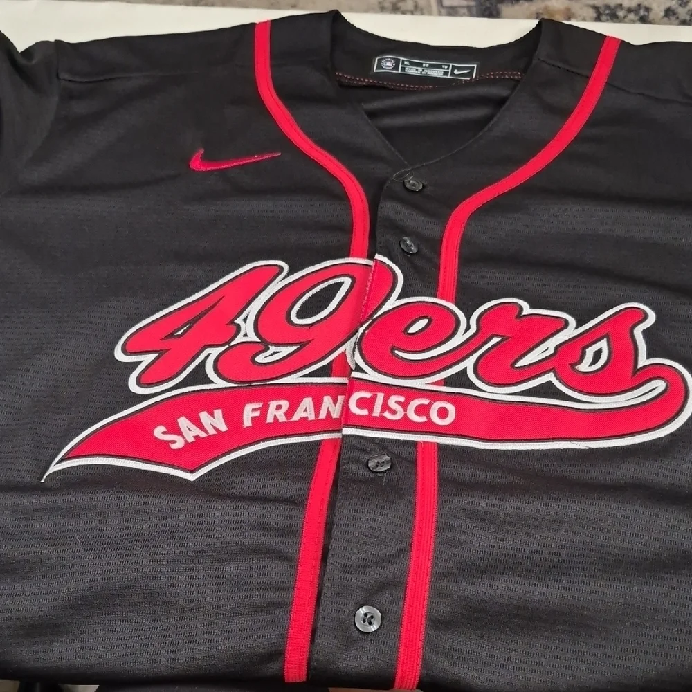 Nike Black and Red 49ers Jersey - Picture 5 of 8